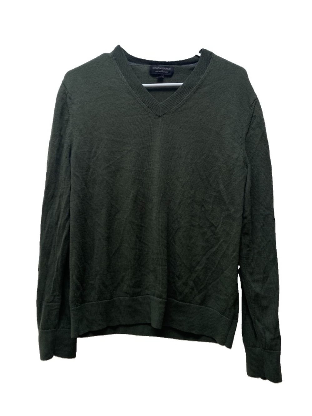 BANANA REPUBLIC | 100% Merino Wool Green Pullover Sweater Capsule Wardrobe M